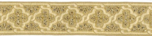 Лента (тесьма) жаккардовая 40.0 мм / 10±0.5 метров, (галун православный), золото, Gamma TRJ-66