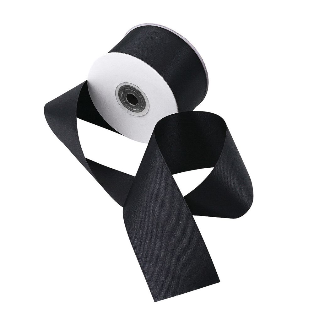 Лента атласная 2-сторонняя 50.0 мм / 22.86±1 метров, C1112 черный, 6102-0016, Globus