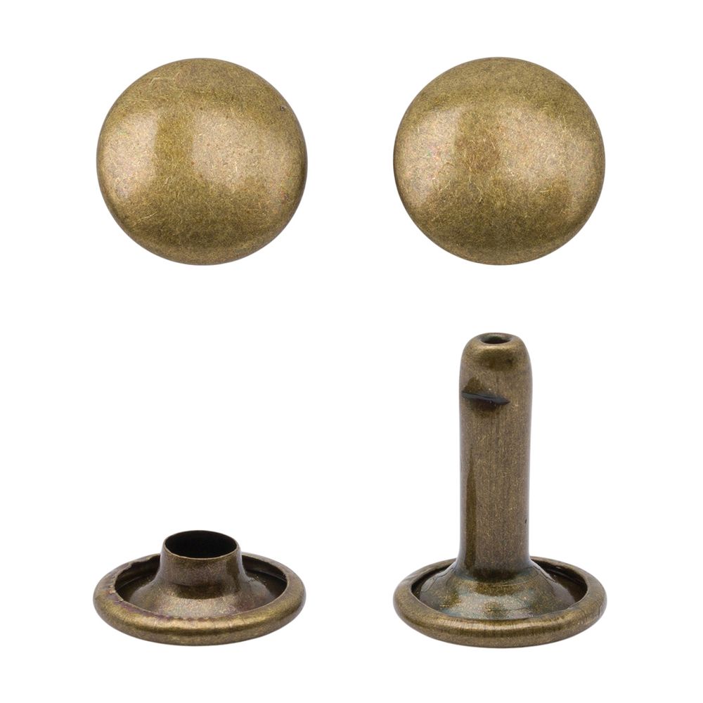 Хольнитены двухсторонние ⌀9 мм, h=11 мм, цв.антик, 100 шт