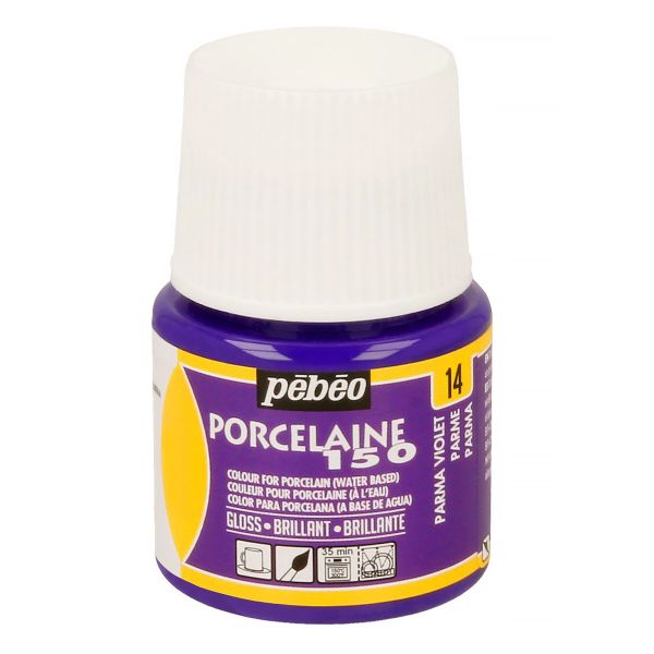 Краска по фарфору и керамике (под обжиг) глянцевая Porcelaine 150 45 мл, 024-014 пармский фиолетовый, Pebeo