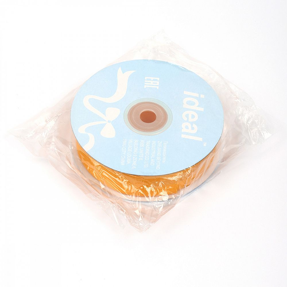 Лента репсовая (в рубчик) 25.0 мм, 662 (025) св.оранжевый уп. 27,4м