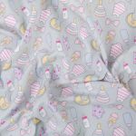 Ткань для пэчворка Peppy Молочные сны фланель, рулон 112 см / 5 метров, МС-18 серый, Peppy