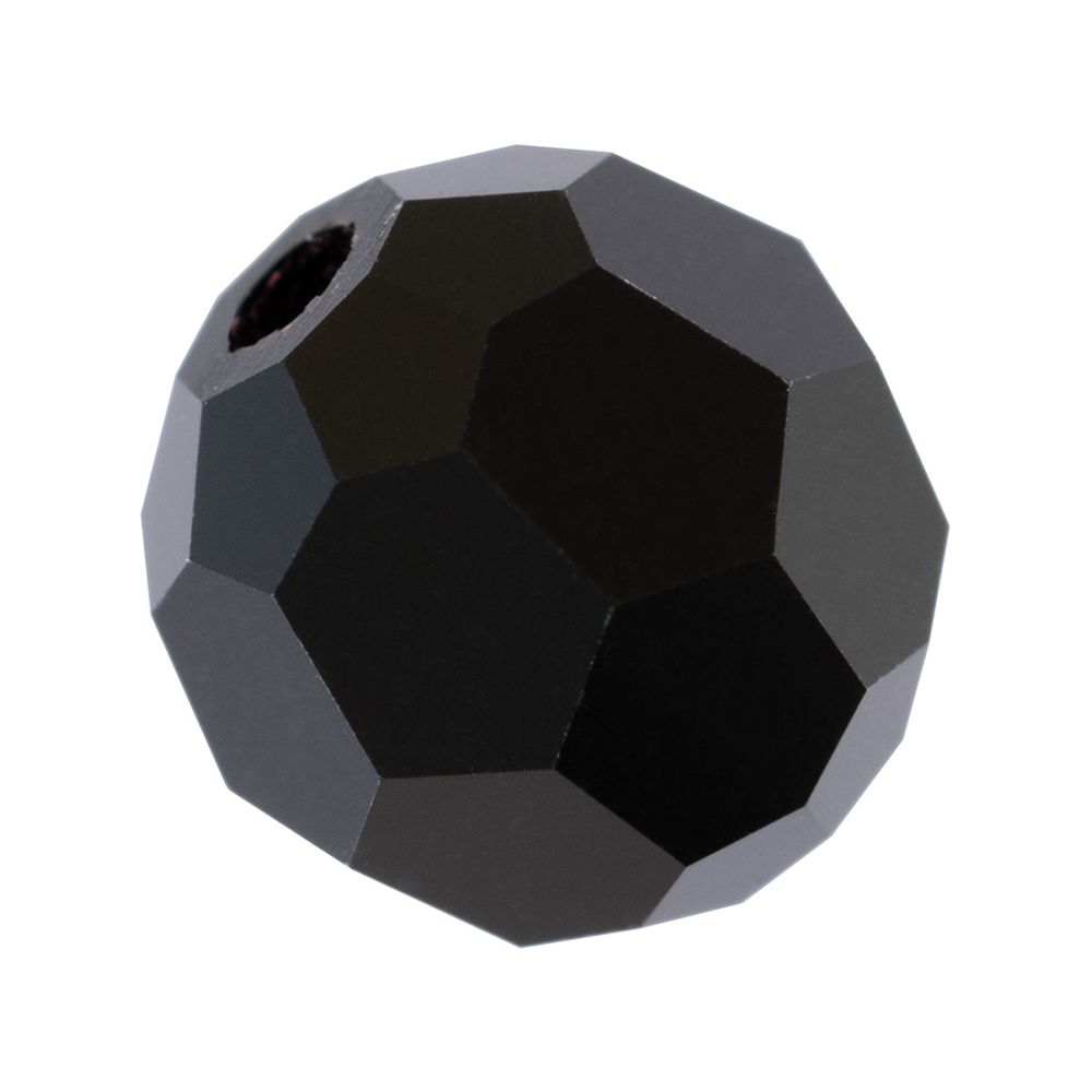 Бусины стекло ⌀6 мм, 12 шт, черный/jet, Preciosa 451-19-602