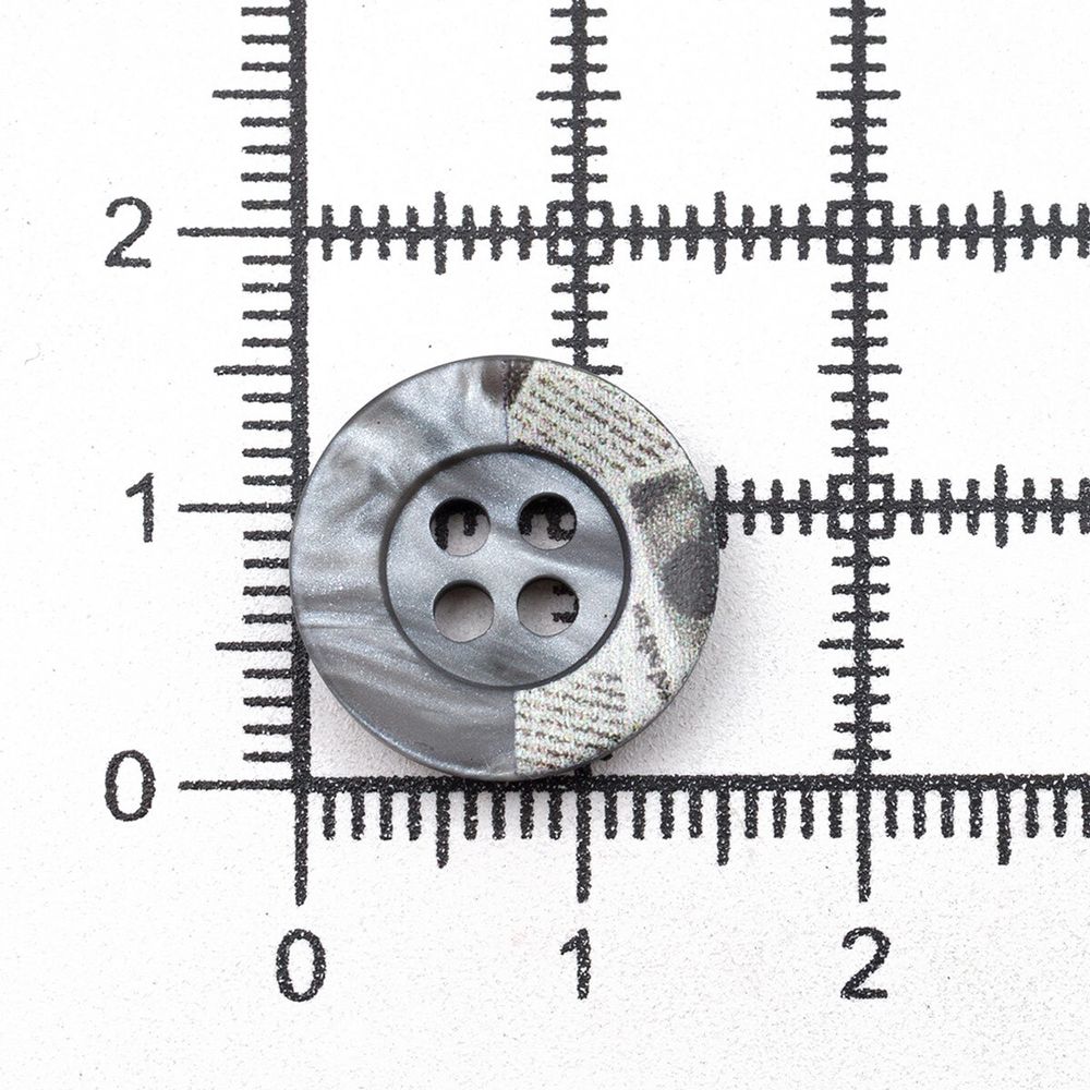Пуговицы 4 прокола 24L=15 мм, пластик, col.C серый, 36 шт, CN2818