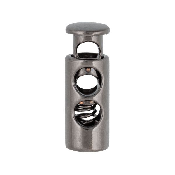 Фиксатор (зажим) для шнура металл 2 отв, ⌀4 мм, 12 шт, №06 черный никель, Micron GB 2002