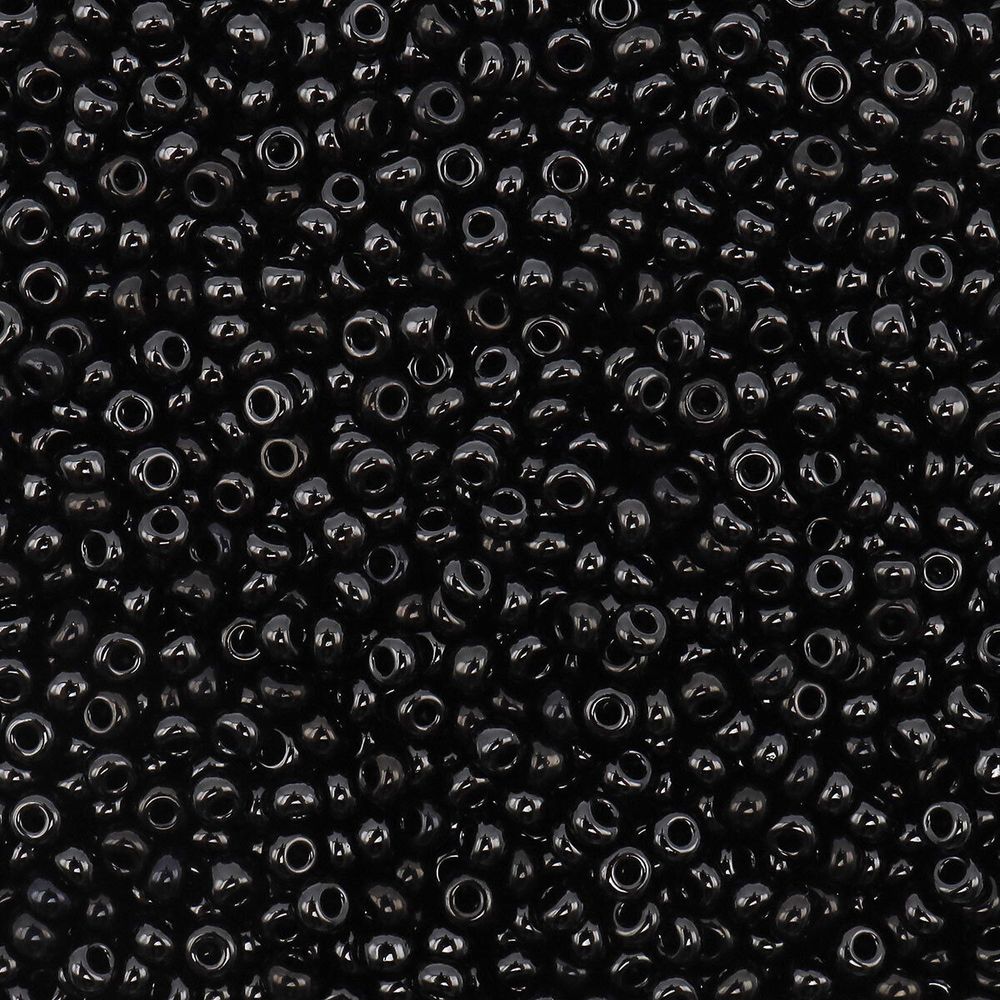 Бисер Preciosa непрозрачный черный 10/0 (23980), круг.отв., 500гр, 331-19001-10/0-23980