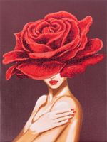 Алмазная (кристальная) мозаика Фрея, на подрамнике Красная роза, 30х40 см