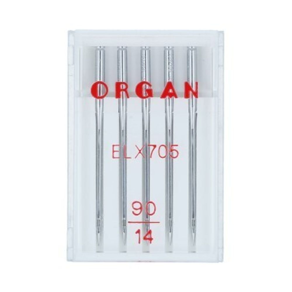 Иглы для швейных распошивальных машин ELх705, №90, 5 игл, в пенале 5486090 90, ORGAN