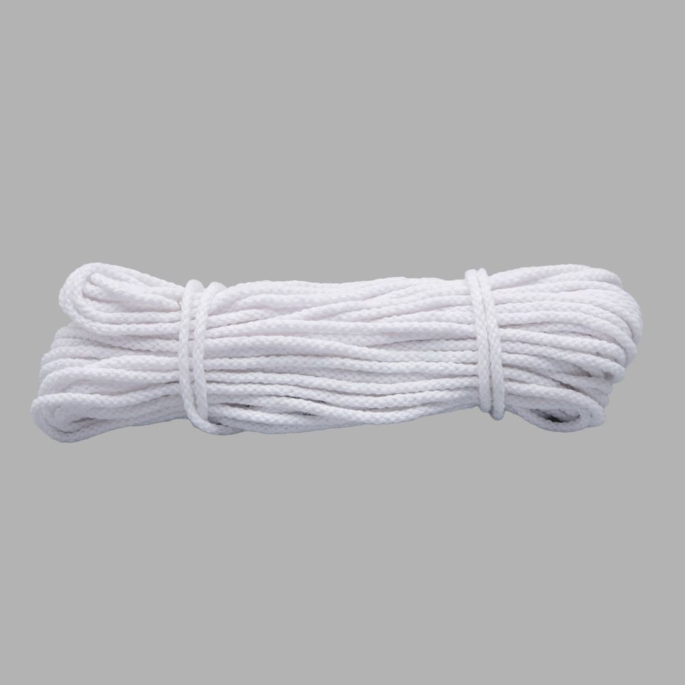 Шнур круглый х/б ⌀3.5 мм / 20 метров, (7092), 1 белый