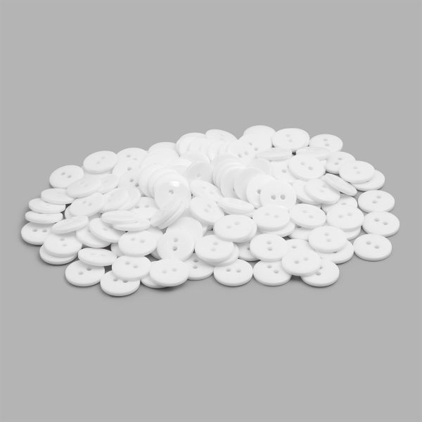 Пуговицы 2 прокола 24L (s.white (белый)), CX-K-22, 144 шт