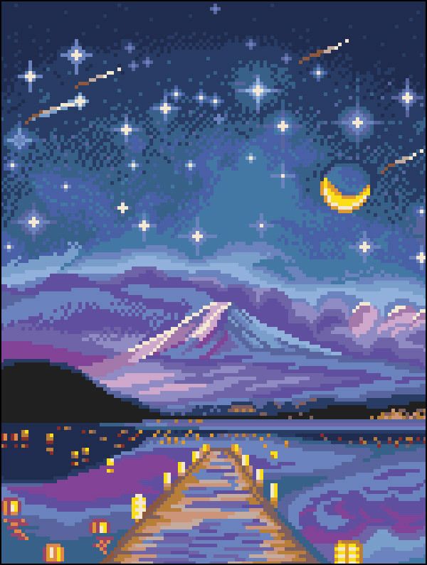 Алмазная (кристальная) мозаика Фрея, Звездная ночь 30х40 см