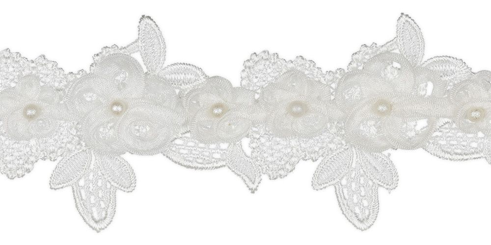 Лента декоративная 55 мм, 5 м, 01 белый, Floranta Lady&#39;s slipper