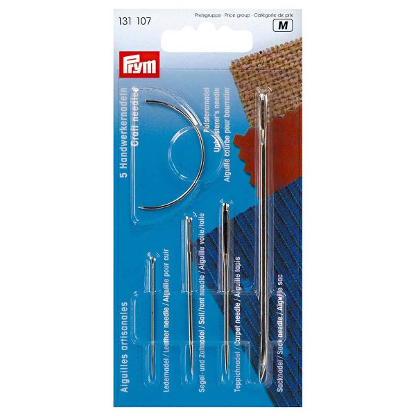 Иглы ручные ремонтные набор для кожи, парусины, ковров, мешковины и мебельной обивки, Prym