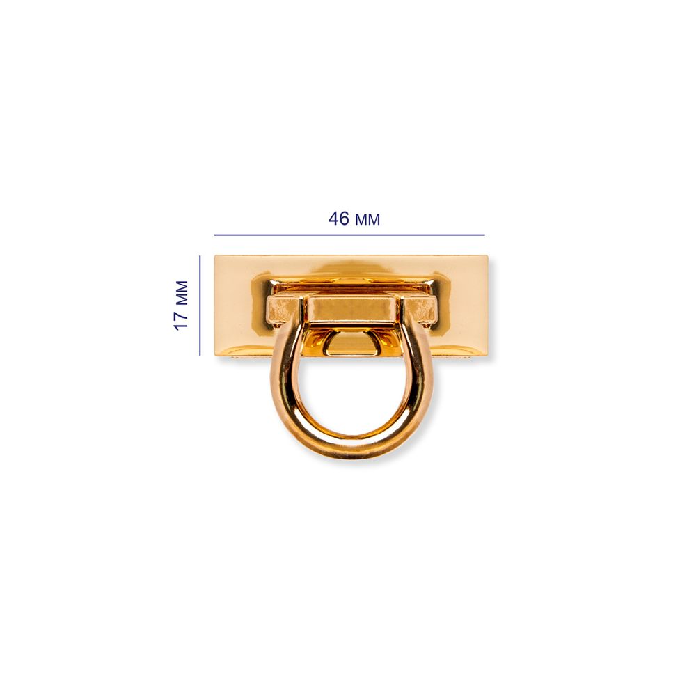Замок для сумки 17х46 мм, 5 шт, под золото, Gamma LBZ-17G