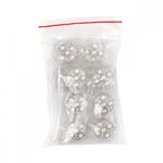 Пуговицы на ножке металлические 24L=15мм, С-MP17 цв.серебро/перламутр, 10 шт