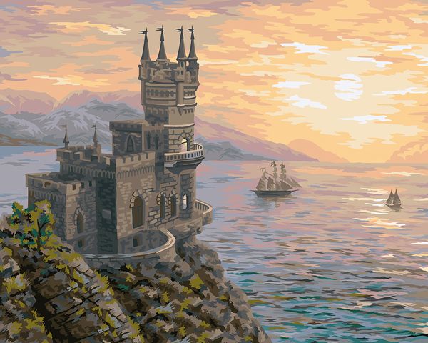 Картина по номерам Фрея, Ласточкино гнездо. Утро, 50х40 см