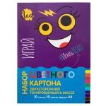Картон цветной тонированный в массе A4 21х29.7 см, 10 л. 10 цв, Лео LPCB-05