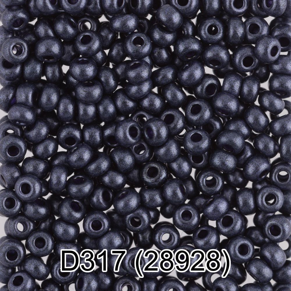 Бисер Gamma 10/0 (2.3 мм), 150 г (10х5 г), D317 т.сливовый, 28928, круглый 4