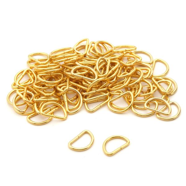 Полукольцо сварное металл внутр. 15 мм (внешн. 19х14 мм, ⌀2 мм), 100 шт, золото, 816-112