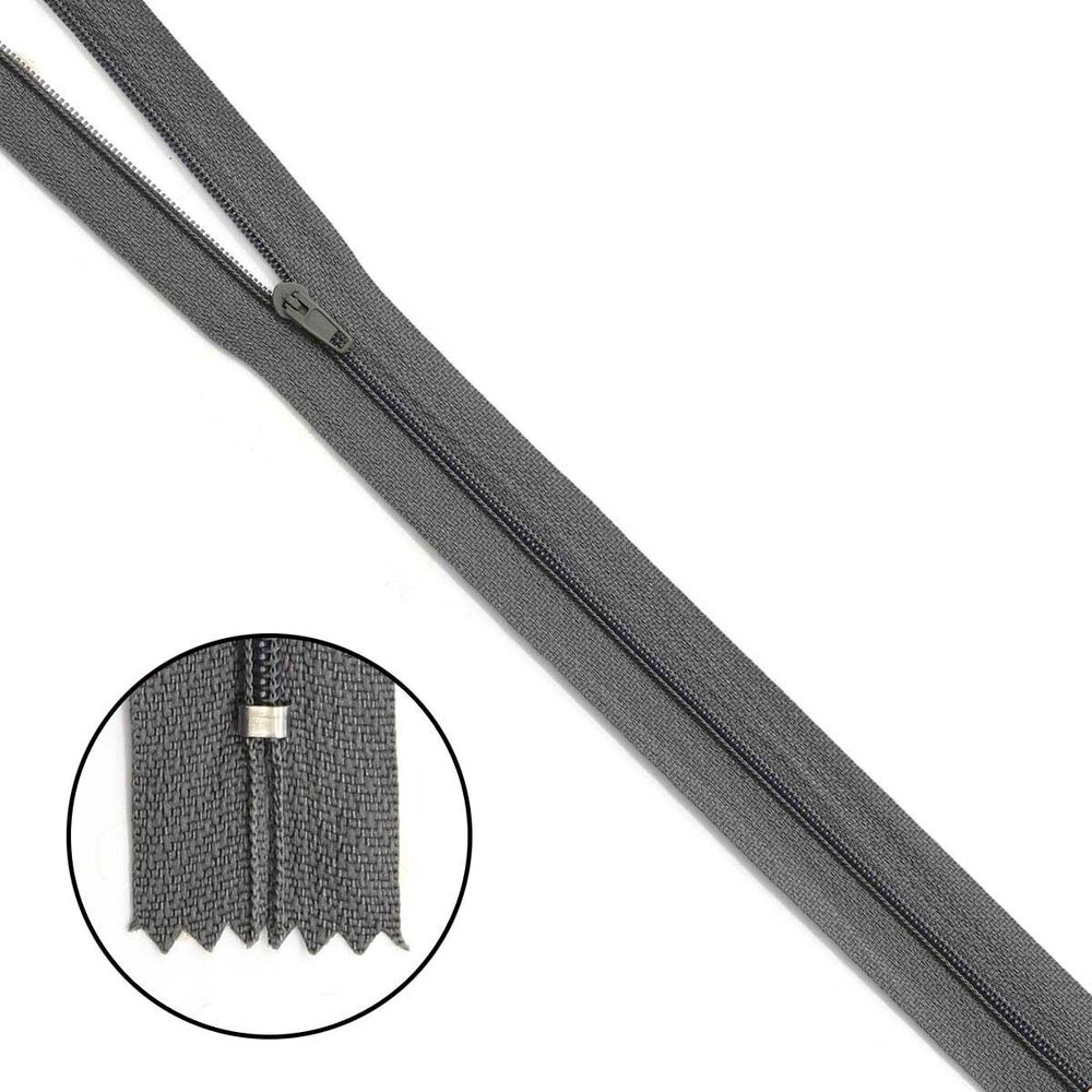 Молния спираль (витая) Т3 (3 мм) 1 зам., н/раз., 50 см, п/автомат, 275 серый, 10 шт