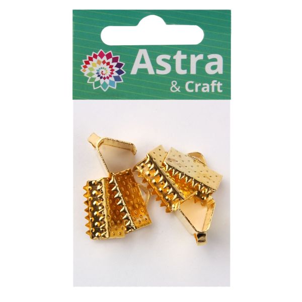 Концевик для ленты, 10 мм, 6 штук, Astra&Craft (яркое золото) 4AR2030