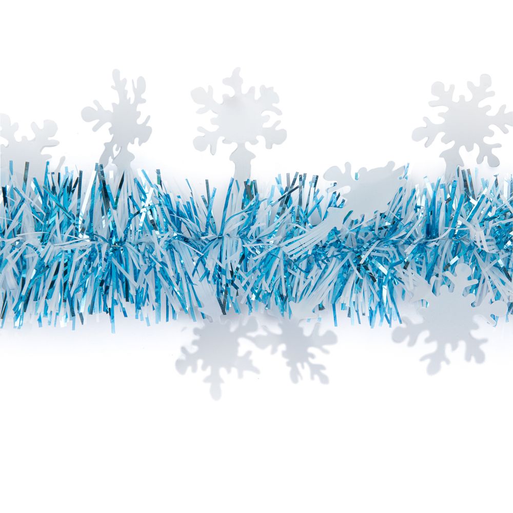 Мишура 6х200 см, 5 шт, №01 голубой (снежинки), Snoweekon SNW-F125