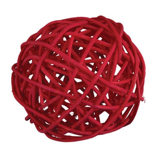 Шары декоративные из ротанга 9 см, 6 шт, №12 красный, Blumentag BRF-9