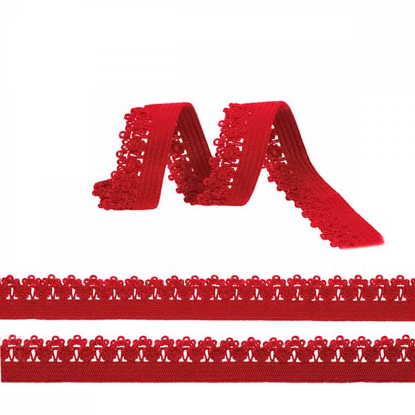 Резинка бельевая (ажурная) 12.0 мм / 1000 метров, RB01 темно-красный S059