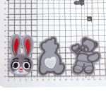 Термоаппликация детские Зверята, 3 шт, цвет серый