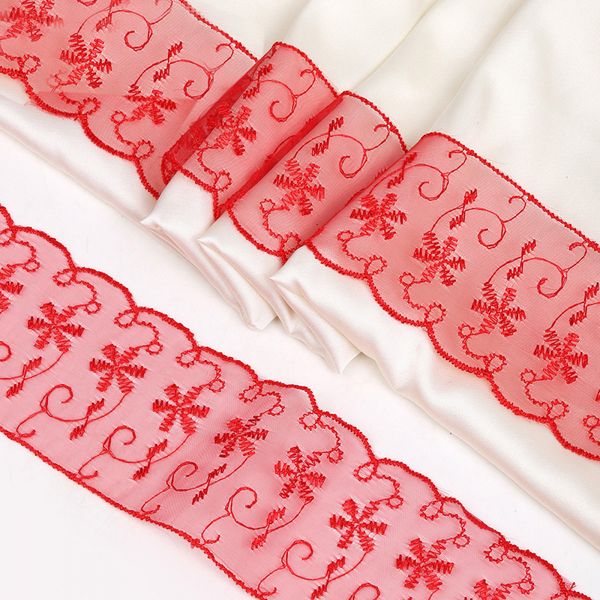 Кружево капроновое 65 мм / 13.7 м, 30011 цв.026 красный, Kruzhevo