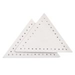 Заплатки пришивные из кожи, треугольник равнобедр., стор. 5см, с перфорацией, 2 шт, 100% кожа, 08 белый, 9901