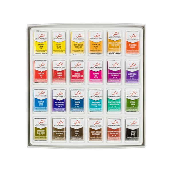 Краска акварель набор 24 цв, Vista-Artista VAWS-24