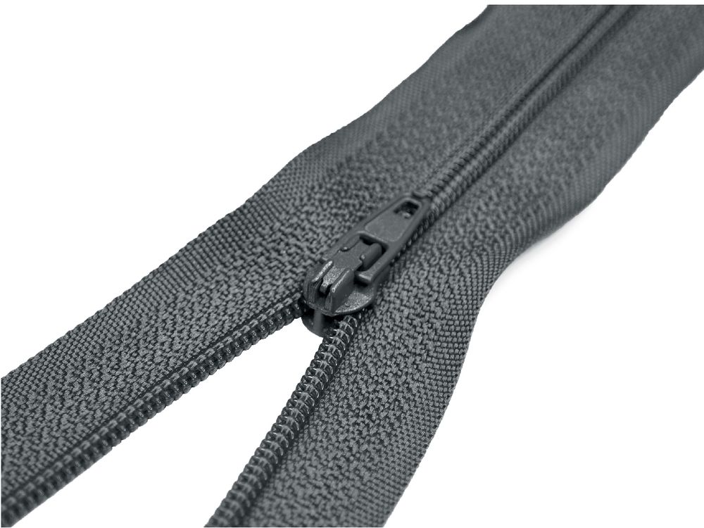 Молния спираль (витая) (цв.SBS) брючная Т3 (3 мм) 1 зам., н/раз., 18 см, автомат, S-155 серый, уп.100 шт