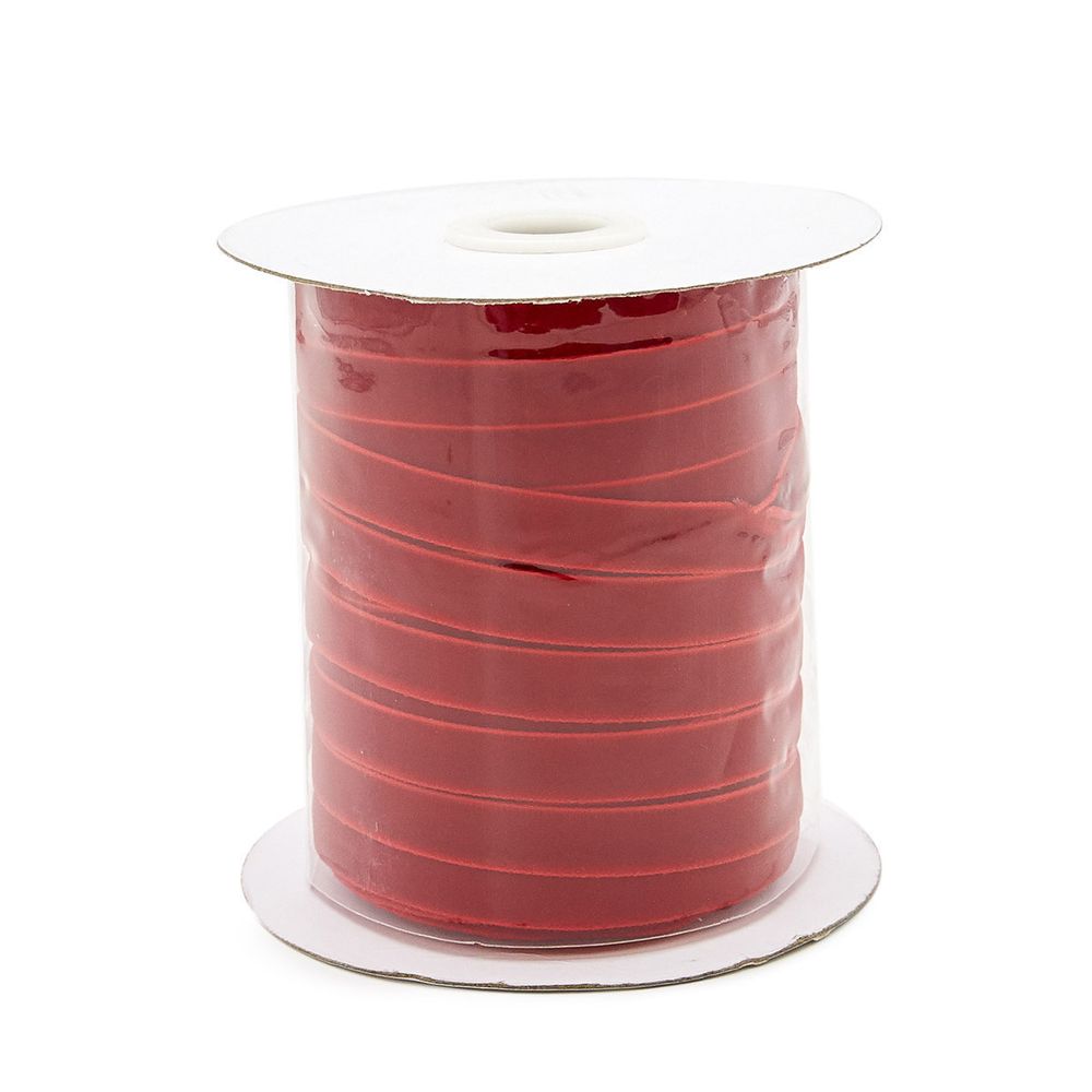 Лента бархатная (тесьма) 09.0 мм / 32.9±2 метров, 0081-1006 (8539 красный)