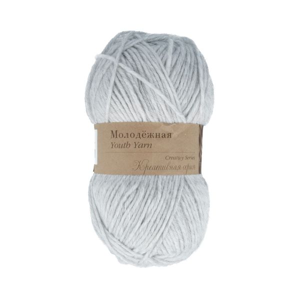 Пряжа Пехорка Молодежная / уп.5 мот. по 100 г, 280 м, цв.386 св. серый меланж