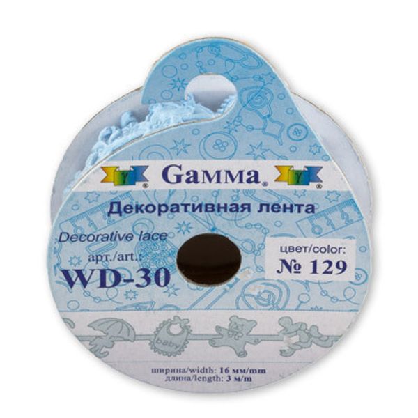 Лента декоративная 16.0 мм / 5 шт по 3 метра, 081 св.фиолетовый, WD-30 Gamma