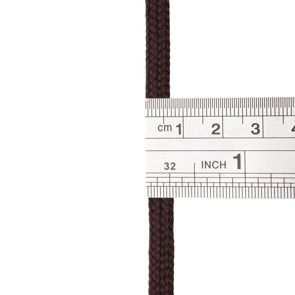 Шнур обувной плетеный ⌀6.0 мм / 100 метров, (диаметр ±1 мм), темно-коричневый, С34