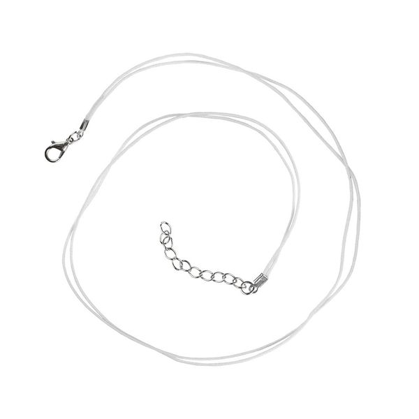 Шнур вощеный с замком 1 мм, 10 шт по 45 см, №101 белый, Zlatka JF-010