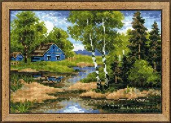 Набор для вышивания нитками Риолис, Летний домик 21х15 см