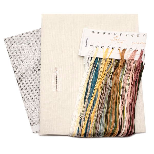 Набор для вышивания нитками Lanarte, Цветы 53х38см