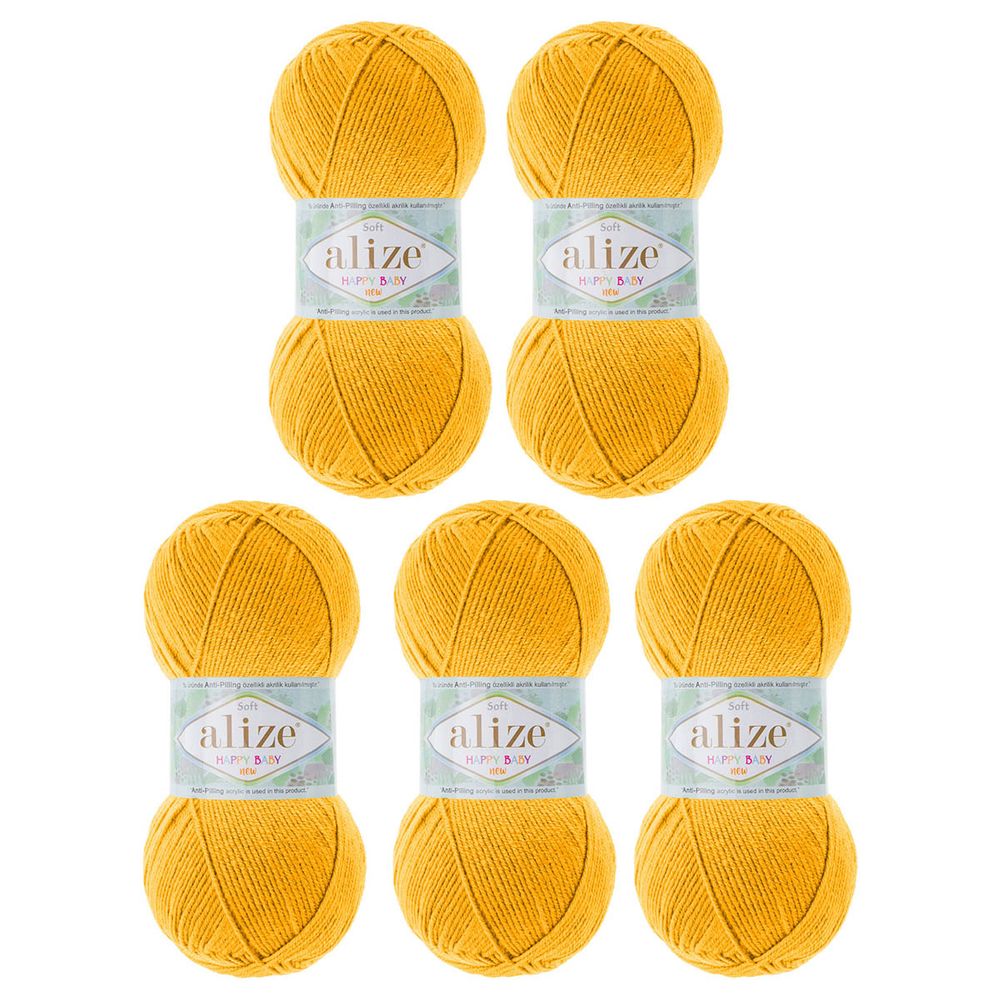 Пряжа Alize (Ализе) Happy Baby New / уп.5 мот. по 100 г, 320м, 216 темно-желтый