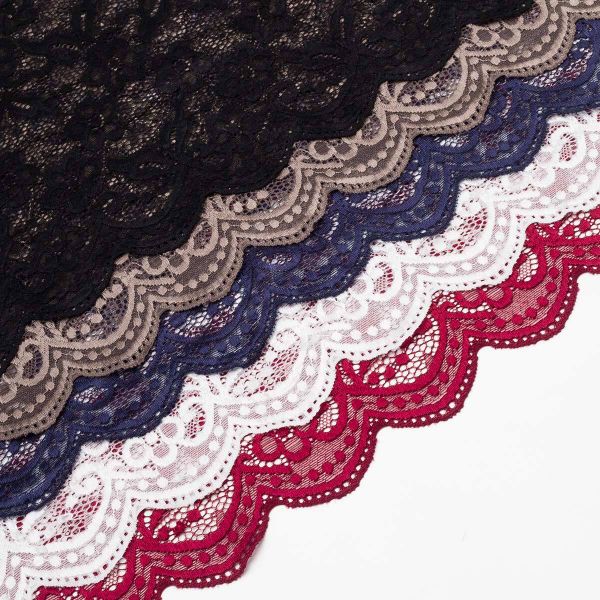 Набор эластичного кружева 400 мм, 5 шт по 1.5 метра ±5 см, ассорти