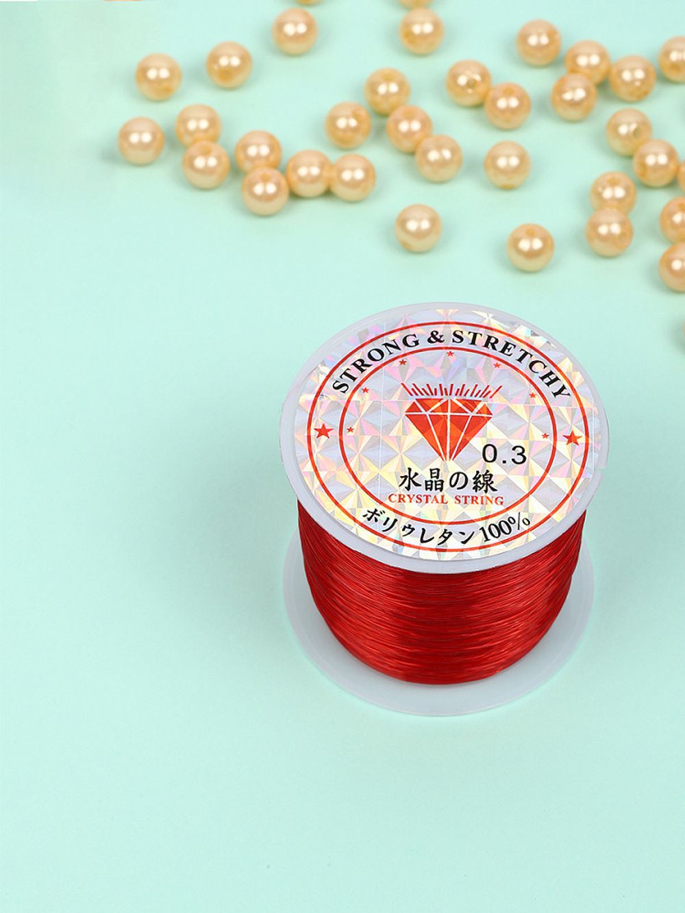 Нить-леска 0.3 мм, 100 м, цв. красный