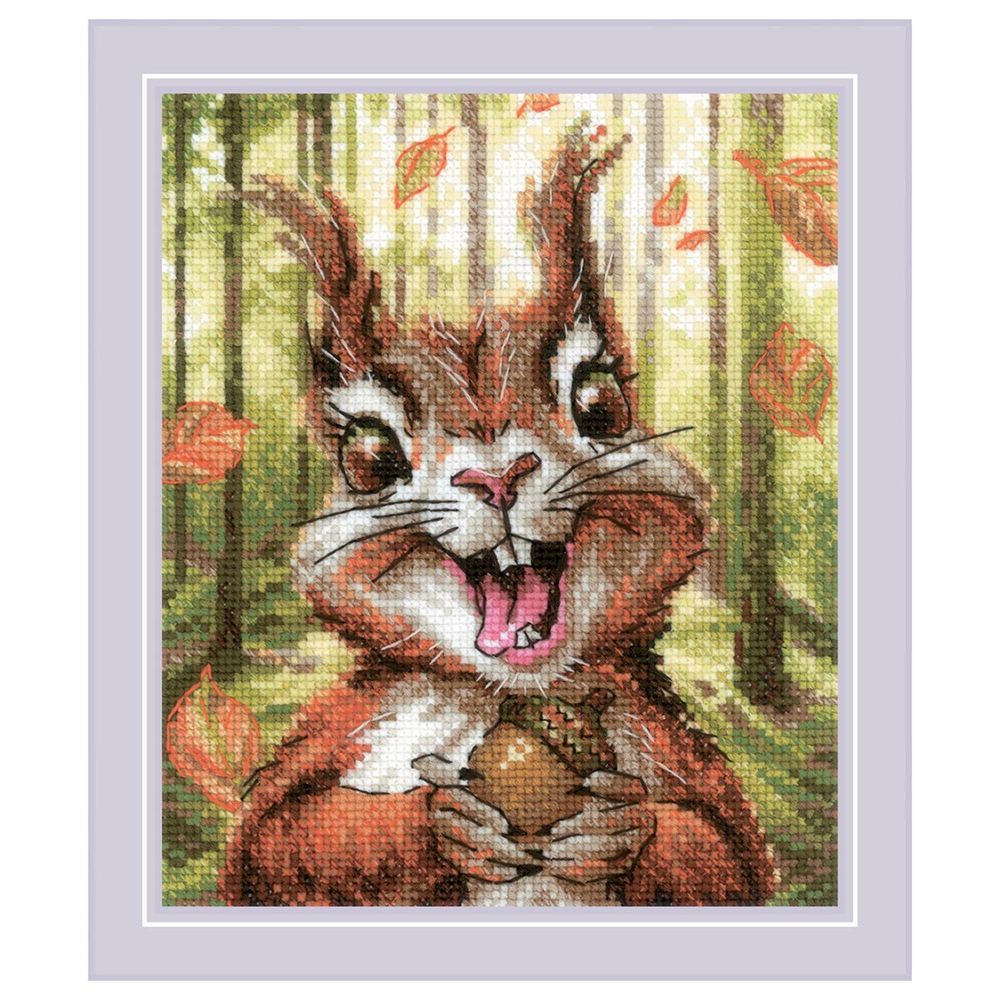 Набор для вышивания нитками Риолис, Крепкий орешек 15х18см