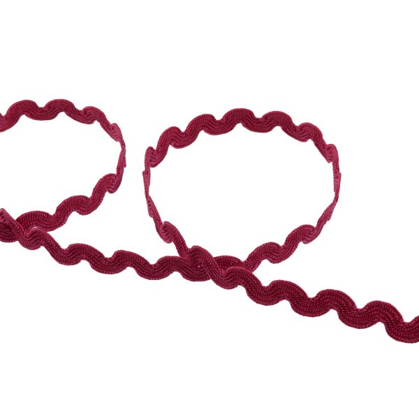 Тесьма отделочная зигзаг 9 мм, / 20 метров, бордовый, Blitz