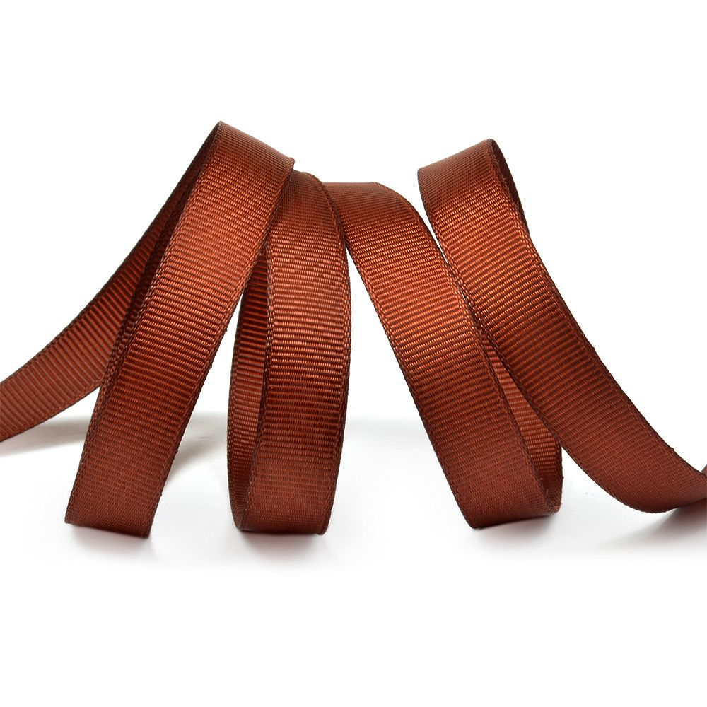 Лента репсовая (в рубчик) 12.0 мм, 868 (143) холод.коричневый, уп. 27,4м