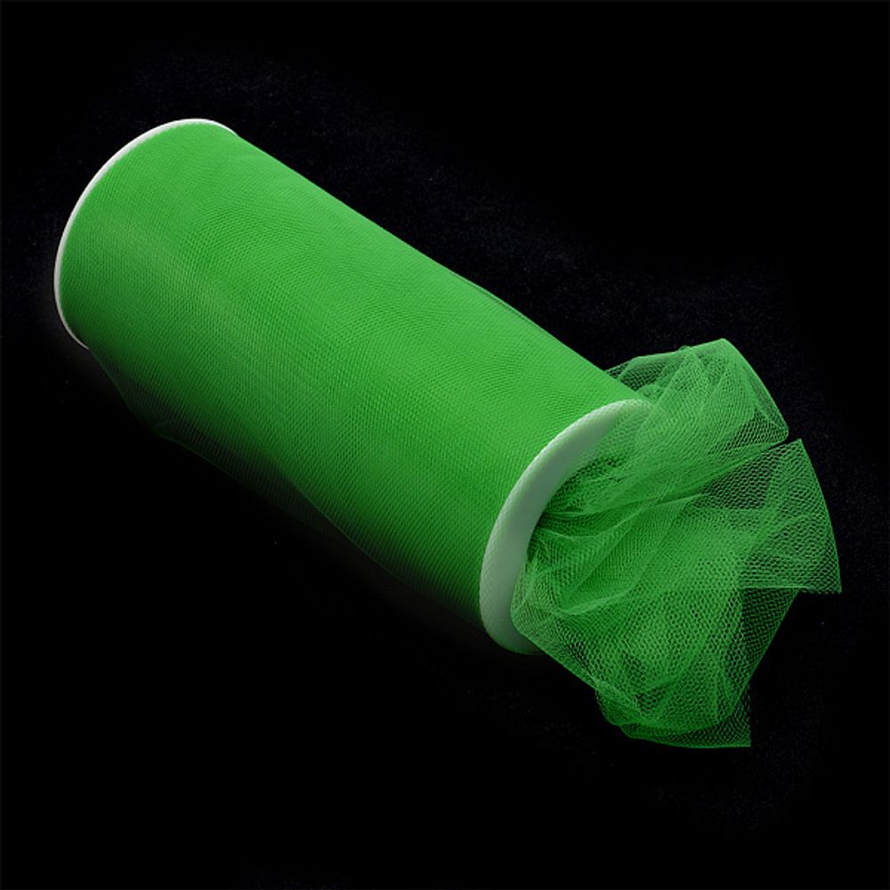 Фатин на шпульке, средняя жесткость, 100% нейлон, 150 мм цв. 28 ярк.зеленый, 22.86м