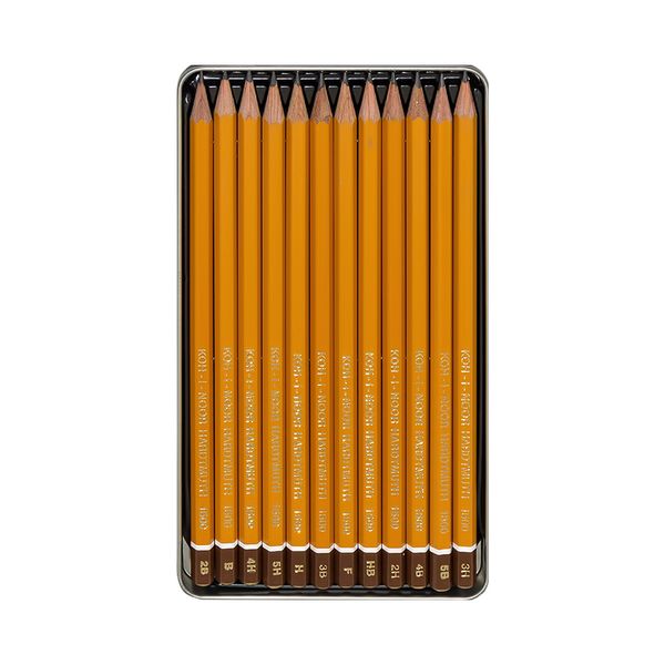 Набор чернографитных карандашей профессиональных KOH-I-NOOR 2 12 шт, ассорти Graphic (5В-5Н) 1502012009PLRU