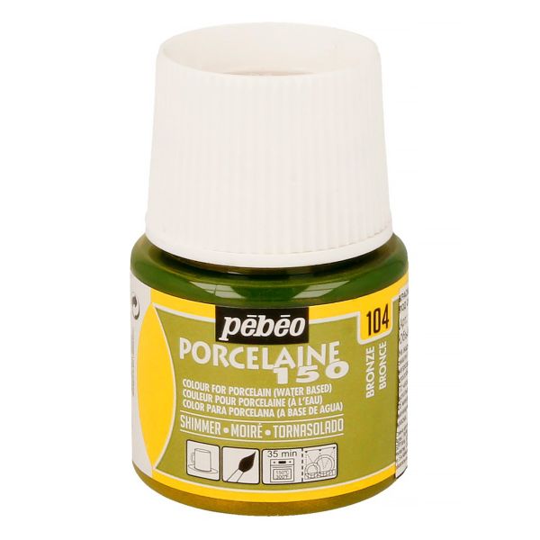 Краска по фарфору и керамике (под обжиг) металлик Porcelaine 150 45 мл, 024-104 под бронзу, Pebeo