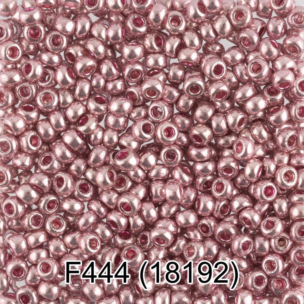 Бисер Gamma 10/0 (2.3 мм), 150 г (10х5 г), 1-й сорт F444 т.розовый/металлик, 18192, круглый 6